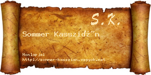 Sommer Kasszián névjegykártya